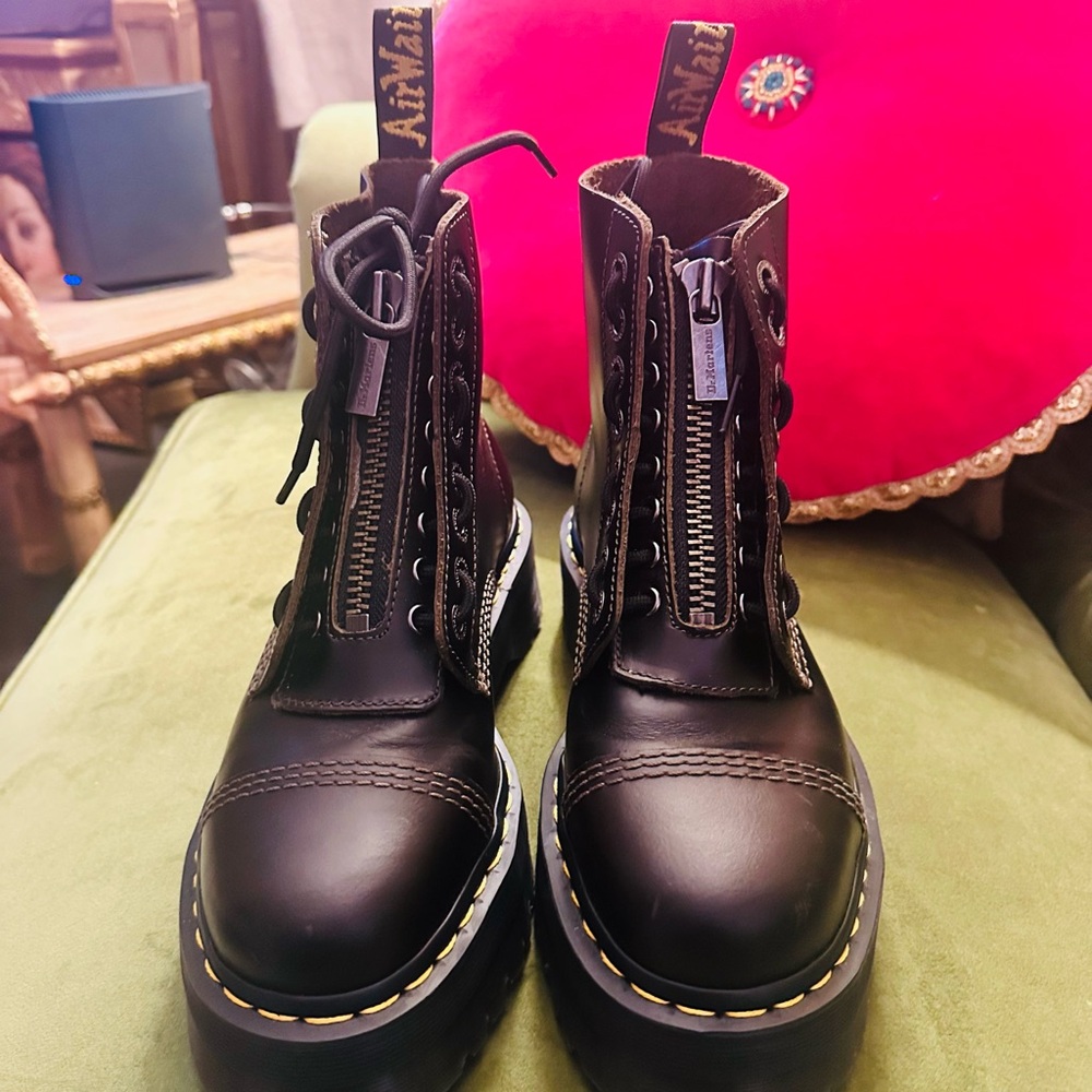 Dr. Martens Brown Leather Combat Boots